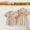 Sister Outfit Summer Girl Baby Romper Toddler Baby Girls Embroidery Dresses Infant Children Cotton Short Sleeve One-piece Romper