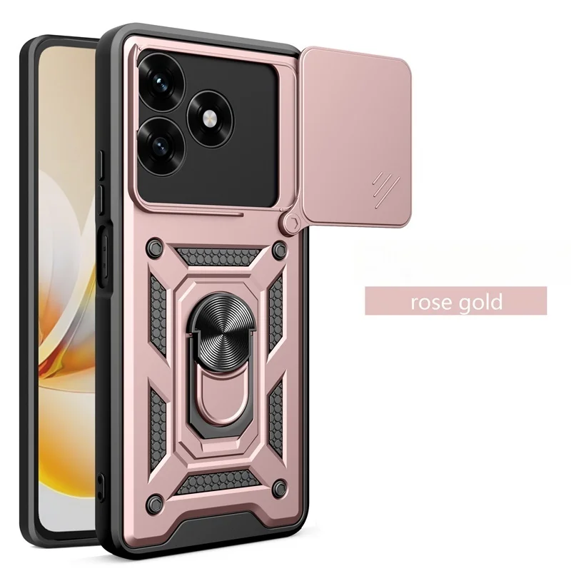 Rugged Armor Magnetic Ring Case with Slide Lens Protector