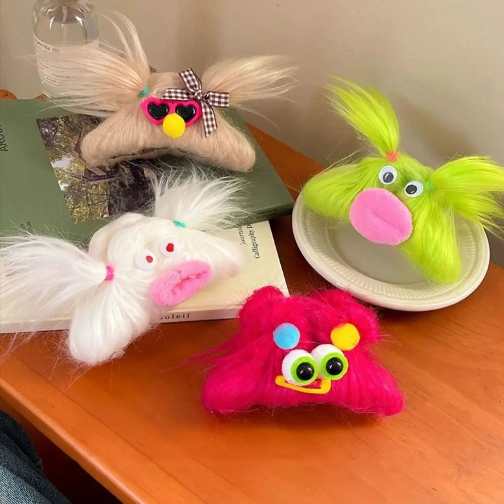 Fermaglio Per Capelli Alla Moda Per Bambola Brutta Moda Bella Peluche Salsiccia Bocca Capelli Artiglio Clip Supporto Coda Di Cavallo