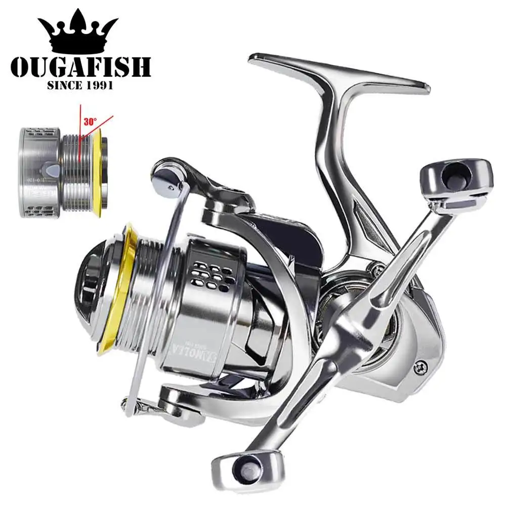 

Super Light Spinning Fishing Reel Coil 10kg Drag 5.2:1 Saltwater Waterproof Metal Shallow Spool Stainle Steel Bearing Carretilha