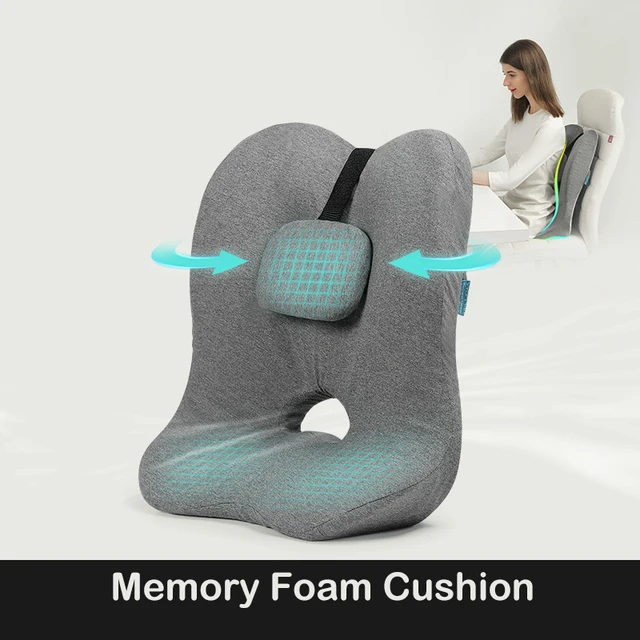 Purenlatex 14cm 2 Pcs Contour Orthopedic Memory Foam Cervical Pillow and  Waist Pillow Set for Side Back Sleepers Spine Protect