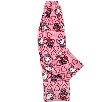 Hello Kitty Spider-man Cotton Velvet Loose Pajamas Pajamas Long Pants Women's And Men's Cartoon Sleeping Casual Wear 6