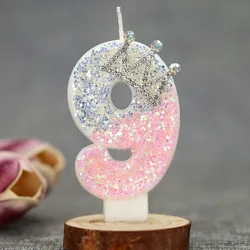 Elegant Crown Princess Cake Jewelry Decoration and Artistic Birthday Candle Set (9)