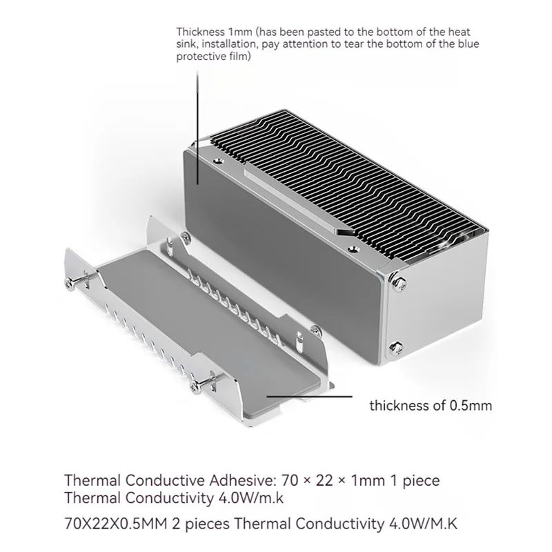 Teucer-dissipador Dual Heat Pipe M.2 2280 Nvme Ssd Refrigerador com Almofada Térmica Acessórios de Computador M210 - Imagem 4
