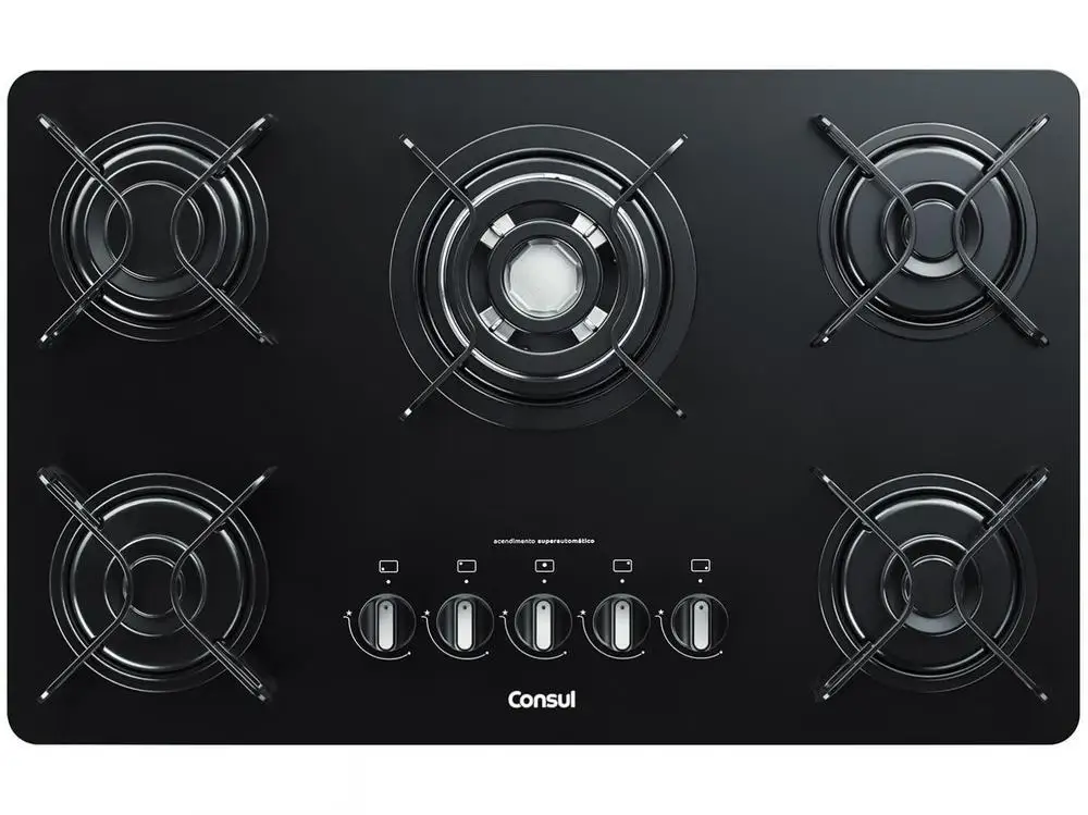 Cooktop 5 Bocas a Gás Natural e GLP Consul Vidro - Bivolt 2