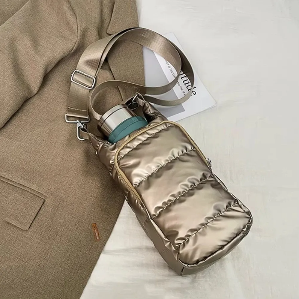 Borsa a tracolla in nylon per borraccia con tasca frontale, custodia a tracolla per borraccia - immagine 3