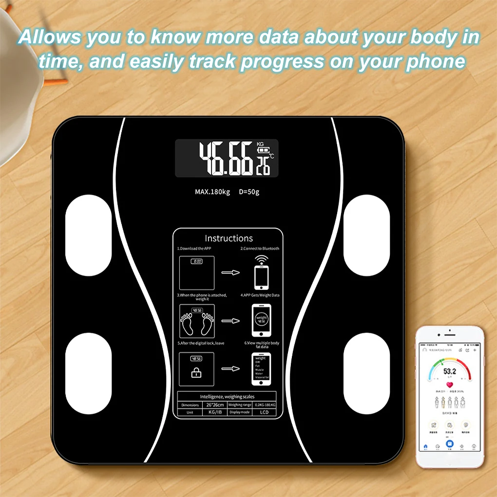 Body Fat Scale Smart Wireless Digital Bathroom Weight Scale Body