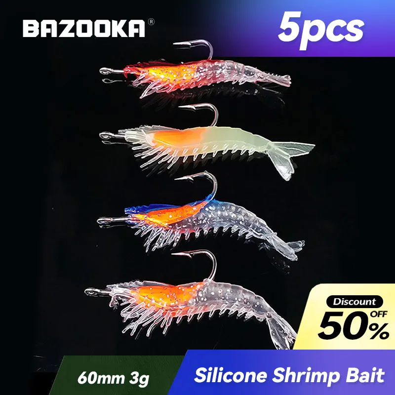 

Bazooka 3g Fishing Lure Shrimp Sinking Luminous Squid Jig Hook Octopus Cuttlefish Swimbait Wobbler Pike Bass Ice Winter Baits