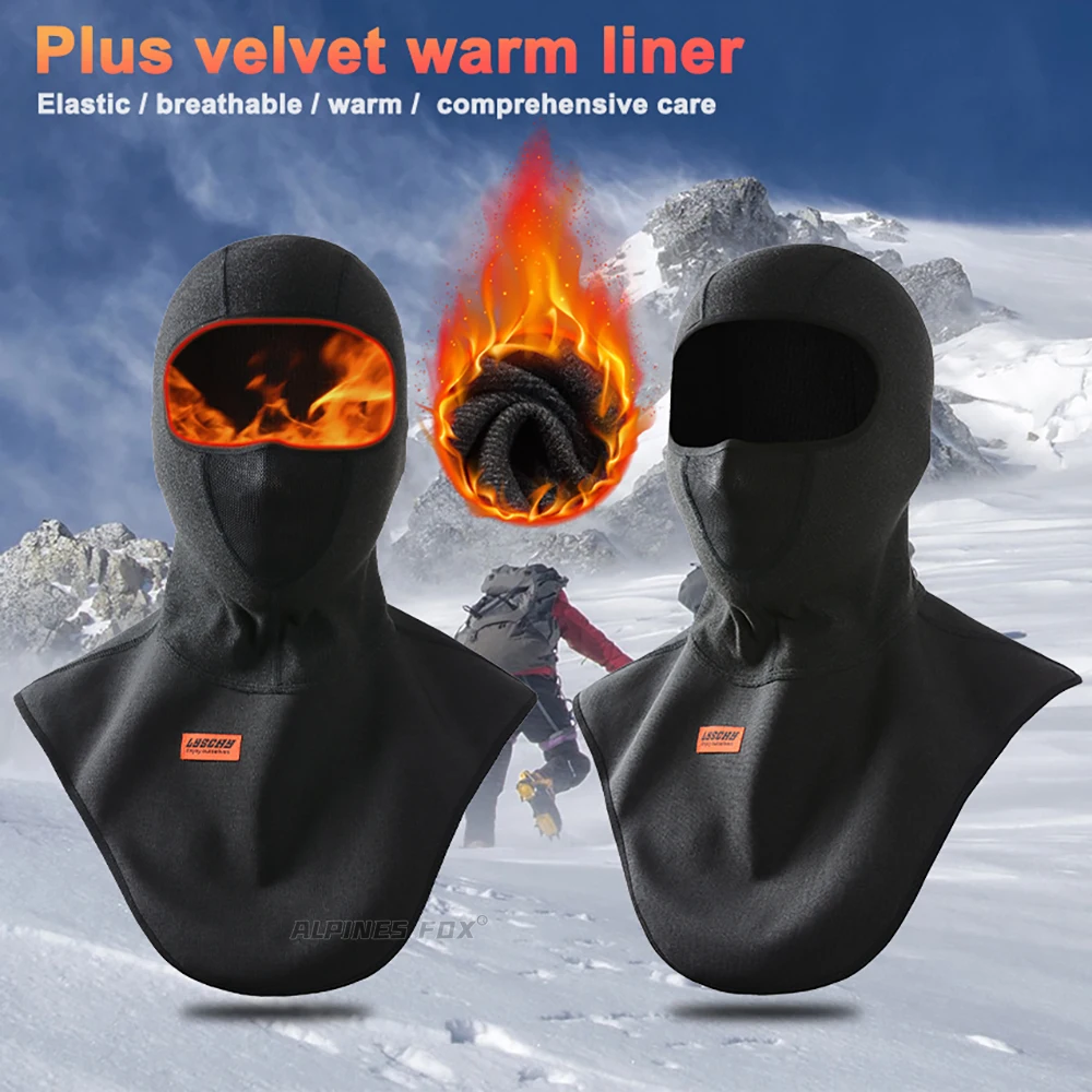 New Motorcycle Mask Fleece Thermal Face Mask Keep Warm Moto Riding  Balaclava Motorbike Biker Winter Windproof Ski Mask Men Women