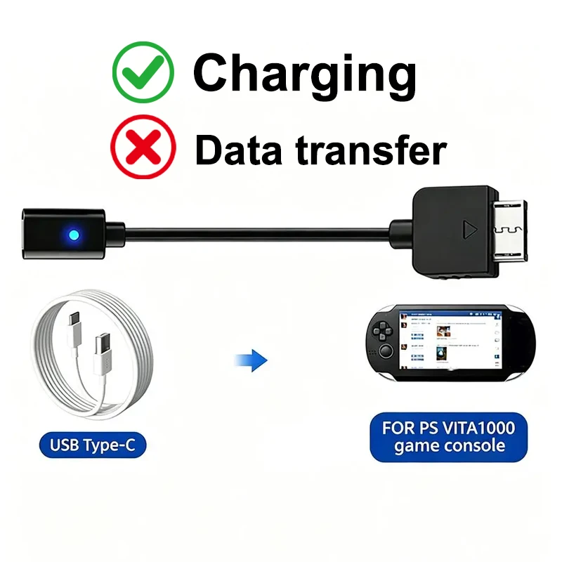 PS Vita 1000용 USB Type-C 여성용 충전 어댑터 Playstation PSVita 1000용 충전기 유형 C 케이블 어댑터 변환기