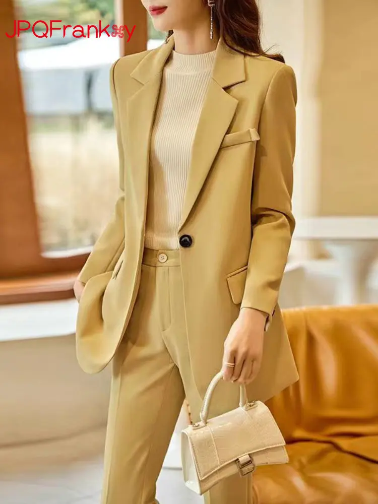 2024 Spring Blazer Women's High-end Sense Casual Professional Wear Work Clothes Simple Temperament Formal Wear Blazer Women