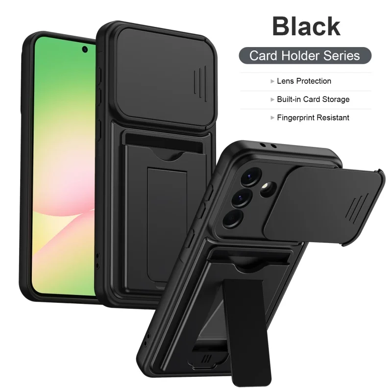 Enhanced Phone Case with Card Slot and Push Window Cover