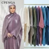 Two Piece Muslim Sets for Women Luxuru Dubai Hijab Abaya Dress Ramadan Saudi Arabia Modest Clothing Islamic Solid Church Outfits