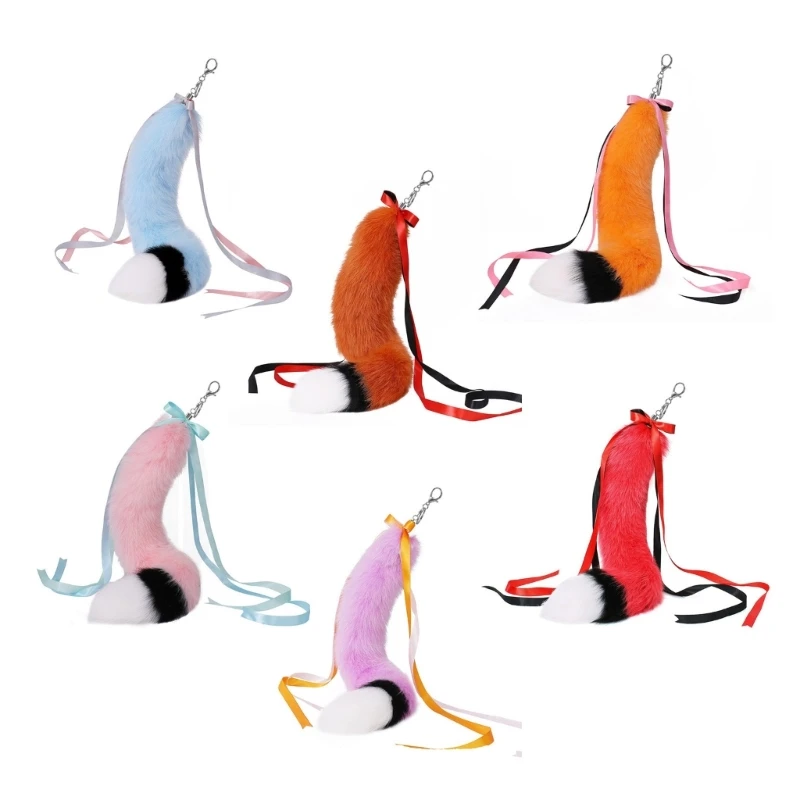 

Lovely Plush Tail Keychain Pendant Hanging Ornament Pendant Keyring Backpack Decoration Tail Charm Jewelry DropShip
