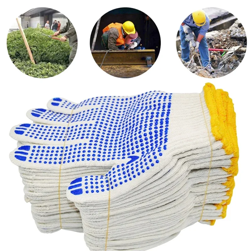 1/10 Pairs blue Gloves for Working Household Cleaning Tools Car Repair Factory Labor Insurance Glove High Stretch Mittens 6