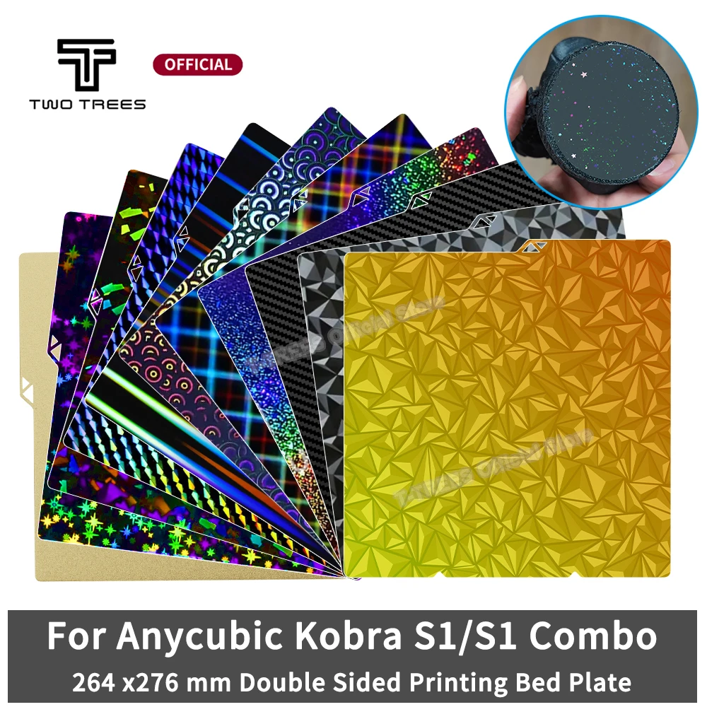 Kobra S1 Build Plate 264x276mm, Flexible PEO PET Spring Steel Bed Plate