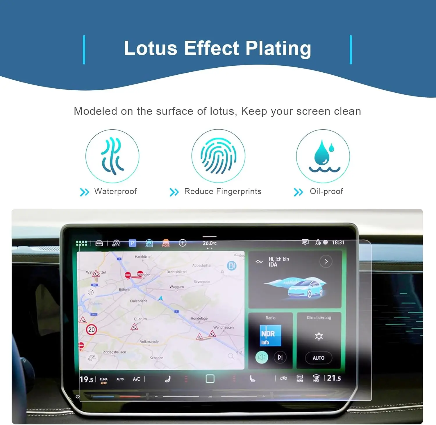 BSTW Displayschutzfolie Für VW Tiguan 3 2024 2025 - 15 Zoll Discover Pro Max Nano 6H Kratzfest