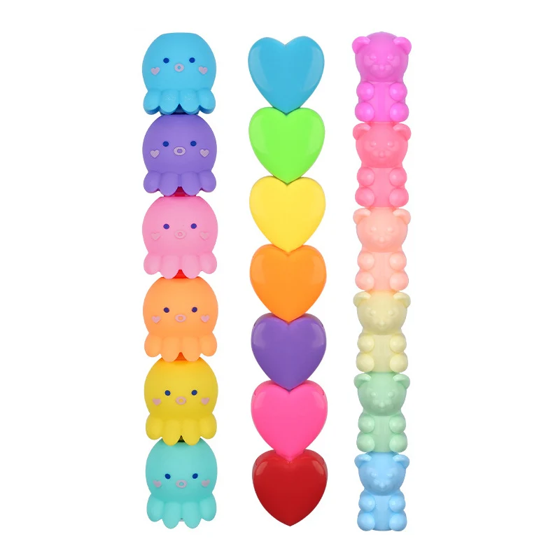Kawaii Cute Octopus Highlighters Chisel Tip Marker Pens Pastel Colors for Kids Babies Children Xmas Birthday Creative Gifts highlighter pen marker pen highlighter marker