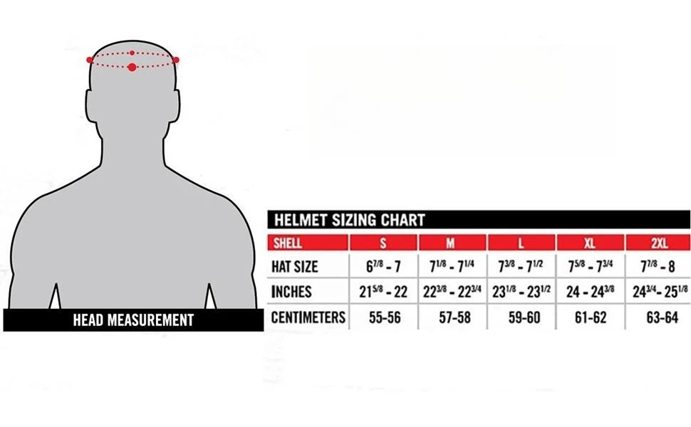 GLX Adult Size Chart