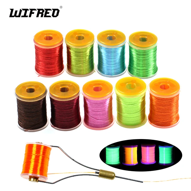 Fly Tying Thread,Fly Tying Thread Fishing Accessories Flies Tying Thread  Material Fluorescent 100Yard 200D Bass Fishing Hook Line(Fluorescent Green)