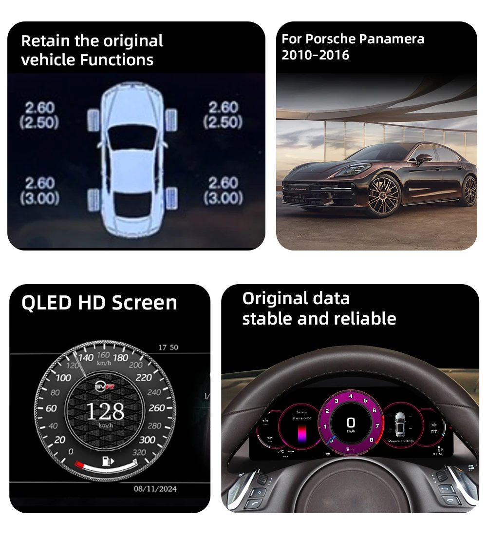Digital Instrument Cluster For Porsche Panamera 2010-2016 Speedometer,Dashboard,