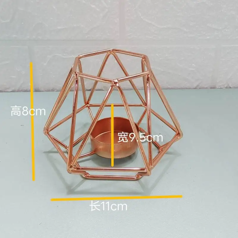 Juego De 2 Portavelas De Diseño Geométrico Dorado Para Bodas Y