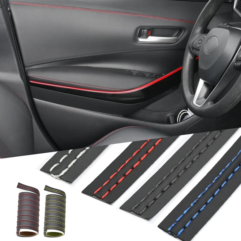 

2/4/6/8M Self-adhesive Moulding Trim Car Interior Styling Dashboard PU Leather Decoration Line DIY Strip Car Decoration Sticker