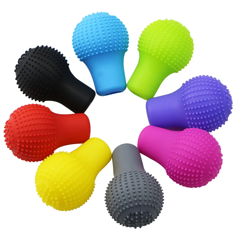AUTO Shift Knob Cover Universal Car Silicone Gear Head Gear Shift Round Bump Nonslip Shifter Collars Handbrake Grip 