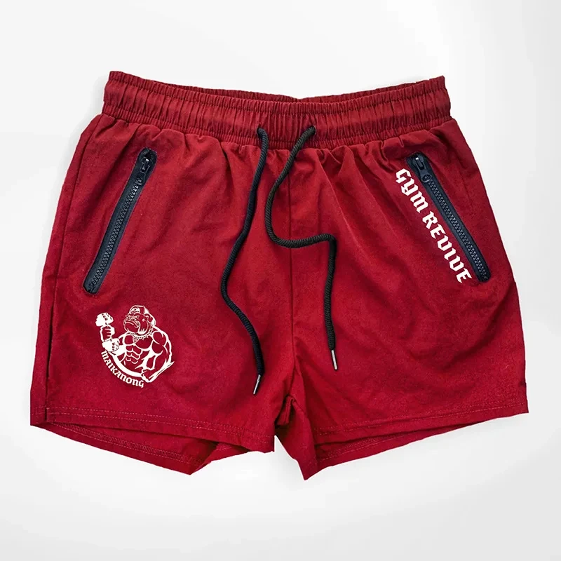 Men's Summer Printed Quick-drying Shorts With Double Side Zipper Pockets Designed For Running Basketball Training Fitness Shorts 2