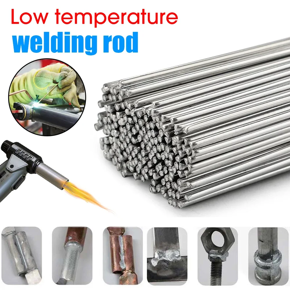 Welding Rods Aluminum Repair Agent Low Temperature Easy Melt Stainless Steel Solder Rod Cored Wire 100/10pcs