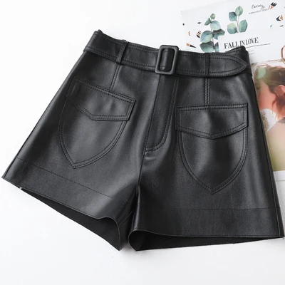 american eagle shorts 2022 New Autumn and Winter High Waist Loose and Thin A-line Wide Leg Pure Sheepskin Shorts J5 skorts Shorts