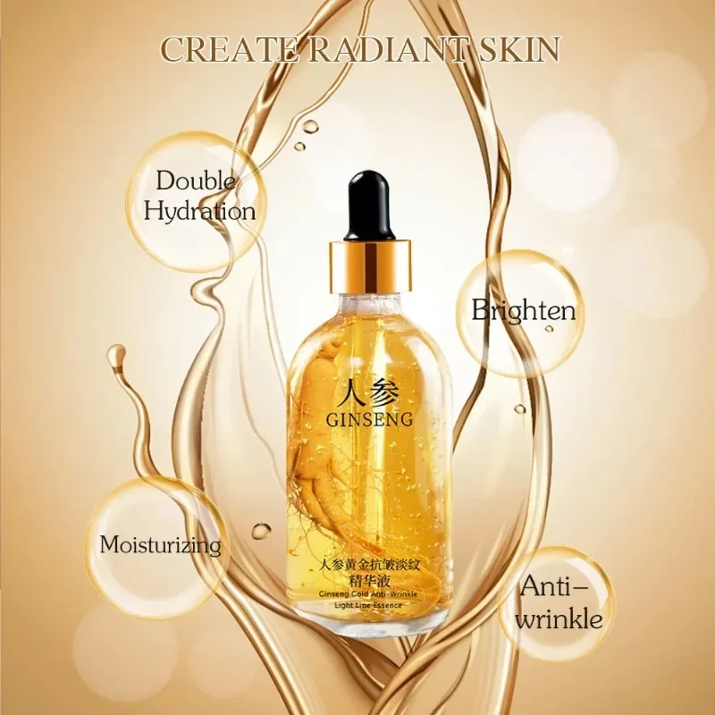 100ml 24k Gold Hyaluronic Acid Nicotinamide Face Serum Anti Aging Facial Lifting Collagen Essence Skin Care Whitening Serum 3