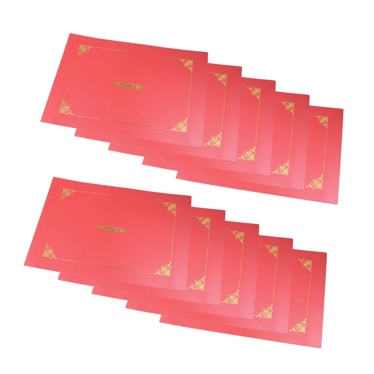 10Pcs 상장 커버 A4 형식 인증서 홀더(황금 호일 테두리 포함) 학교 사무실용 세련된 디플로마 보호대