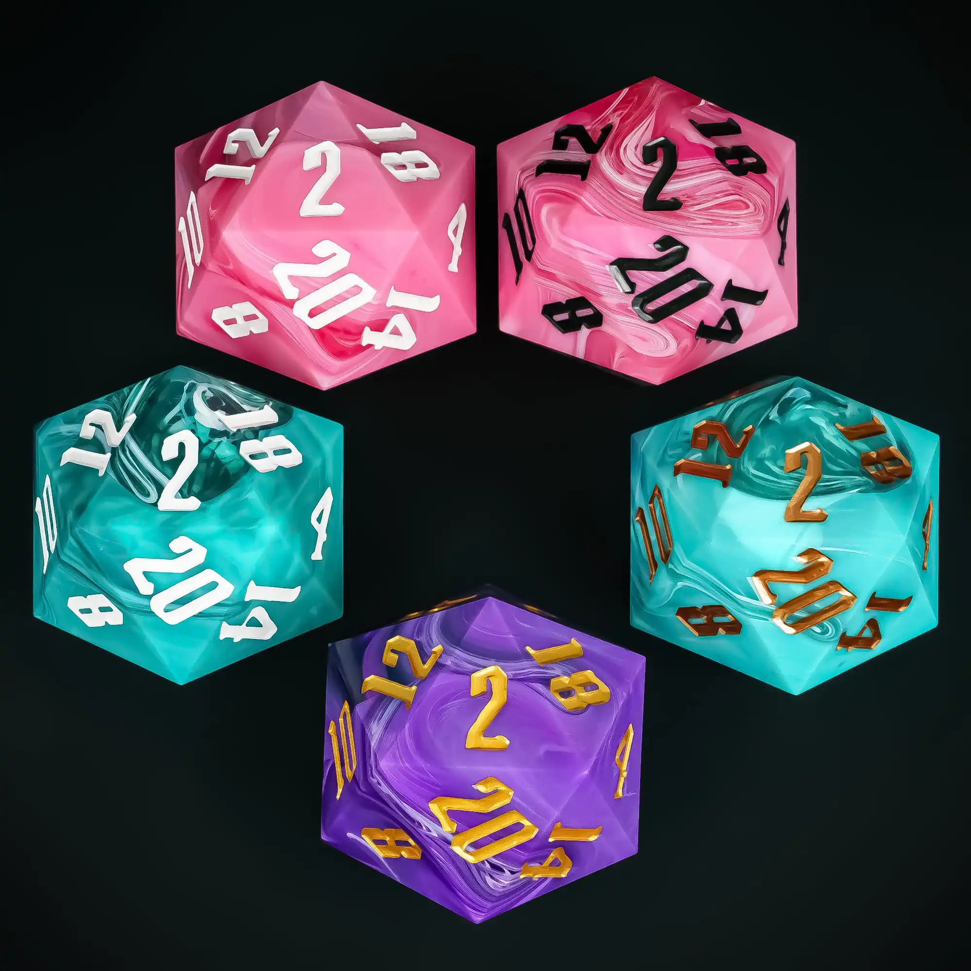 55mm D20 20 Sides Large Size Polyhedral Dice for Role Playing Game D&D Bar Pub Party Board Games