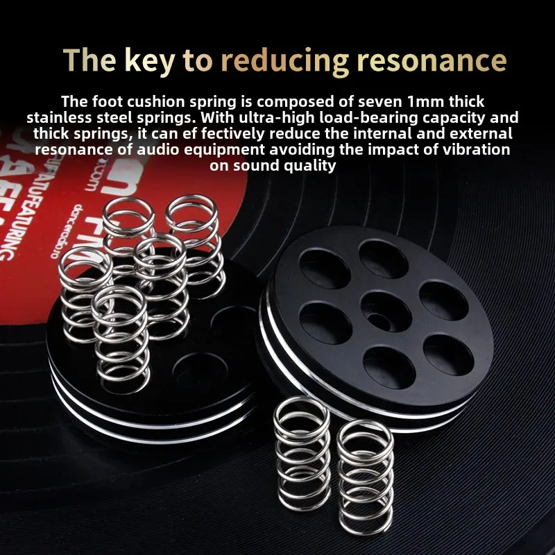 4 PCS HiFi Shock Spikes Aluminium Alloy Spring Damping Pad for Audio CD HiFi Amplifier Speaker Turntable Player