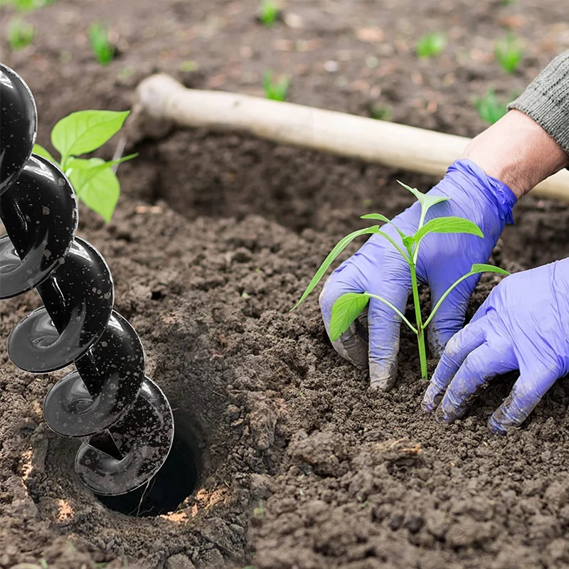 9 Sizes Garden Auger Drill Bit Tool Spiral Hole Digger Ground Drill Earth For Seed Planting Gardening Fence Flower Planter