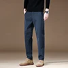 2024 New Spring Autumn Men's Cargo Work Pants 97%Cotton Thick Solid Color Wear Korean Grey Casual Trousers Male Plus Size 38 40 5