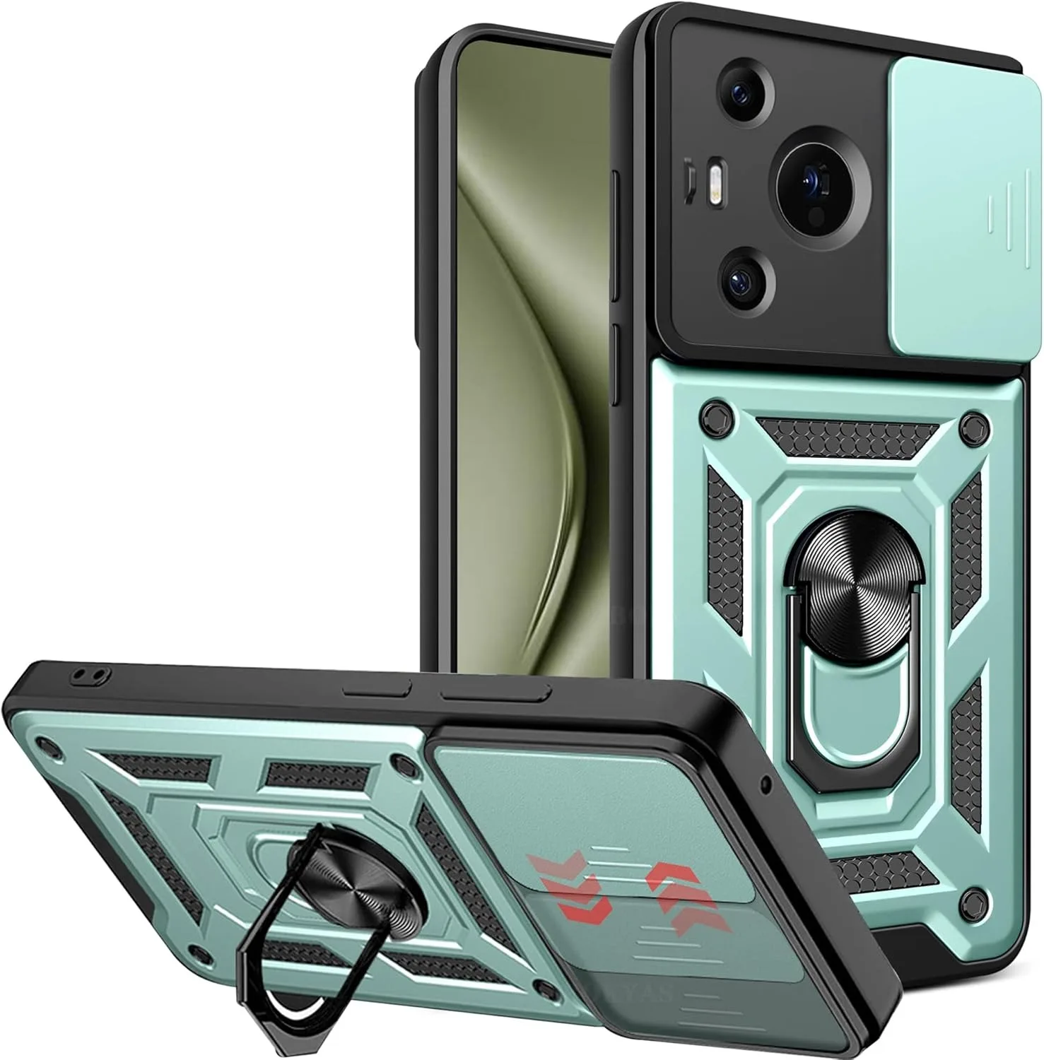 Enhanced Armor Case with Lens Protection and Magnetic Ring Holder