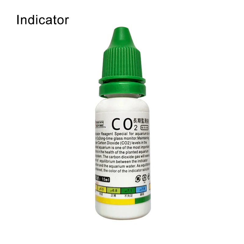 Aquarium CO2 Indicator DIY Fish Tank Glass Liquid Tester Monitor Plants Grass CO2 System Solution Drop Checker Kit 15ml 