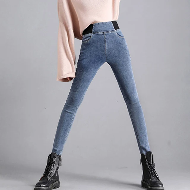 Surdimensionné 26-38 noir maigre crayon Jean femmes taille haute mince Denim pantalon Stretch Leggings Vaqueros décontracté pantalons Jean 2024 6