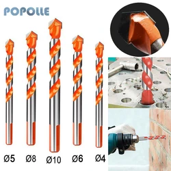Perceuse triangulaire 3 12mm, multifonctionnel verre diamant carrelage béton brique bois perceuse ensemble de scie perceuse à trous métalliques 5 6 7 12 pièces 