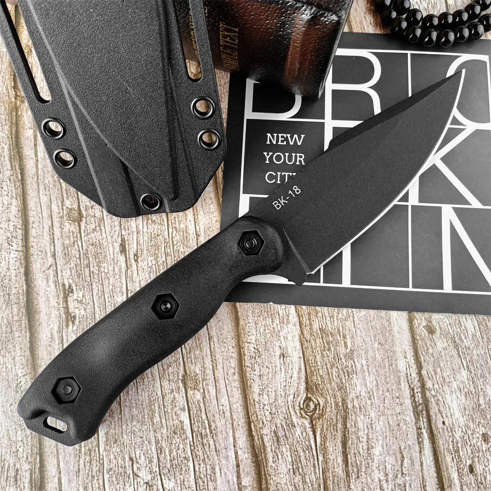 Tactical BK18 High Hardness Fixed Blade Knife Outdoor Camping Portable EDC Tool Survival Military Knives W/ Sheath for Adventure