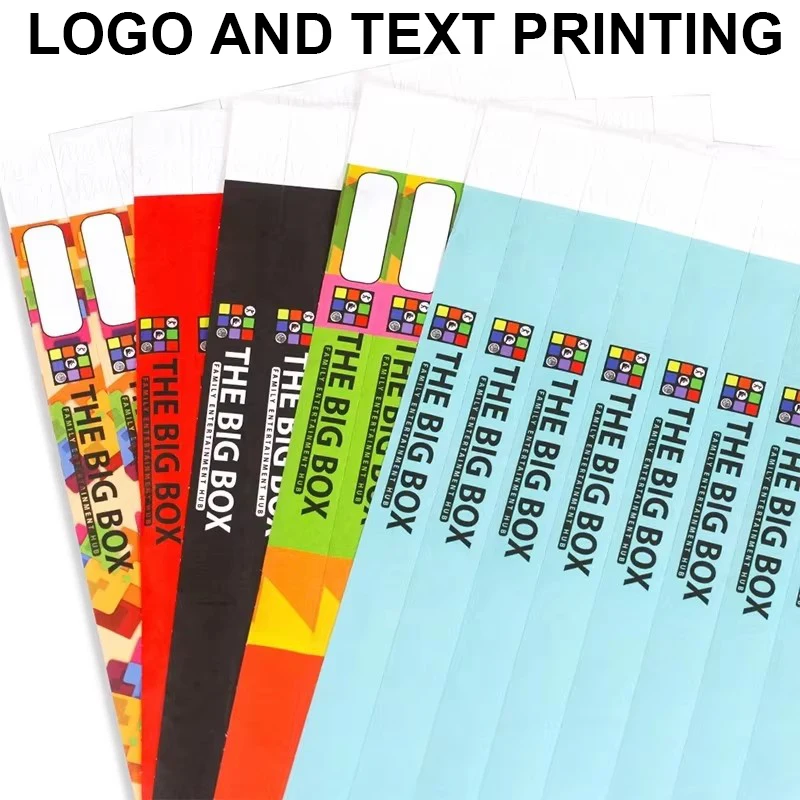 Festival Tyvek Paper Wristband for Events with Text Printing