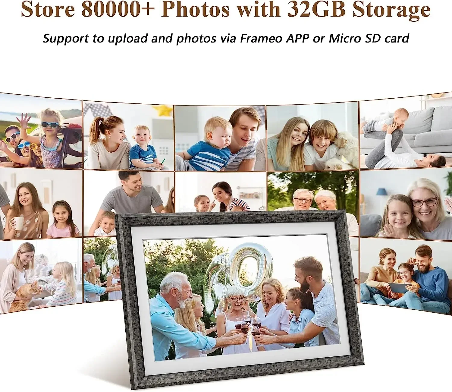 Description Picture 4 of itemDigital Picture Frame Farmeo 10.1Inch 32GB Smart WiFi Digital Photo Frame with 1280x800 IPS HD Touch Screen For Family Xmas Gift