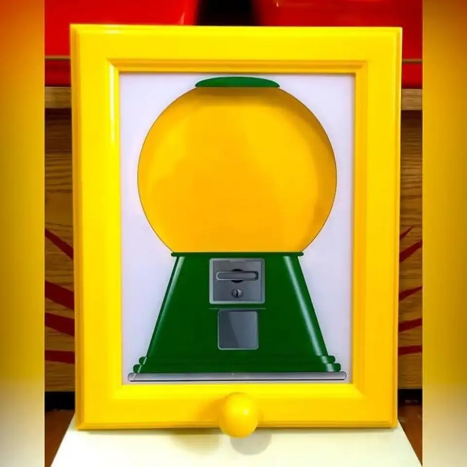 Hanging Candy Machine Photo Frame Dispenser - Wall Mount Gumball Machine For Treats, Nuts, Snacks