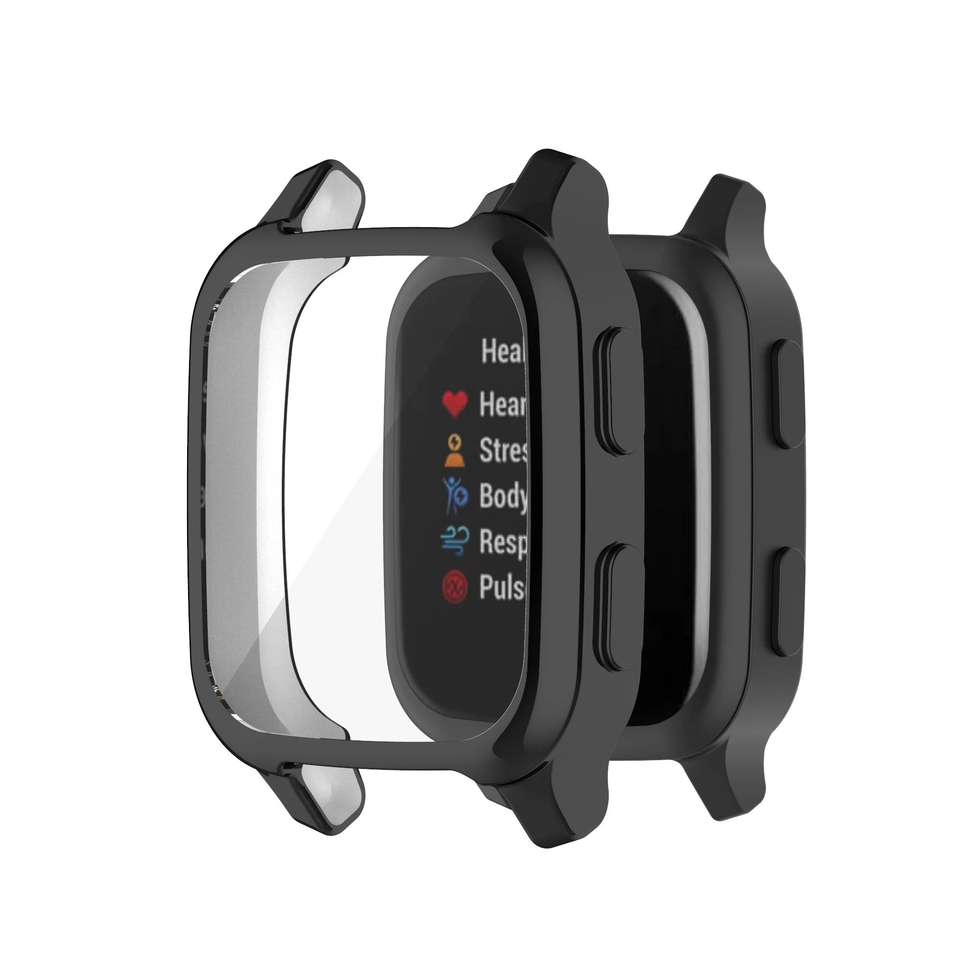 Durable TPU Screen Protector & Soft Silicone Case for Garmin Venu SQ Series Smartwatch