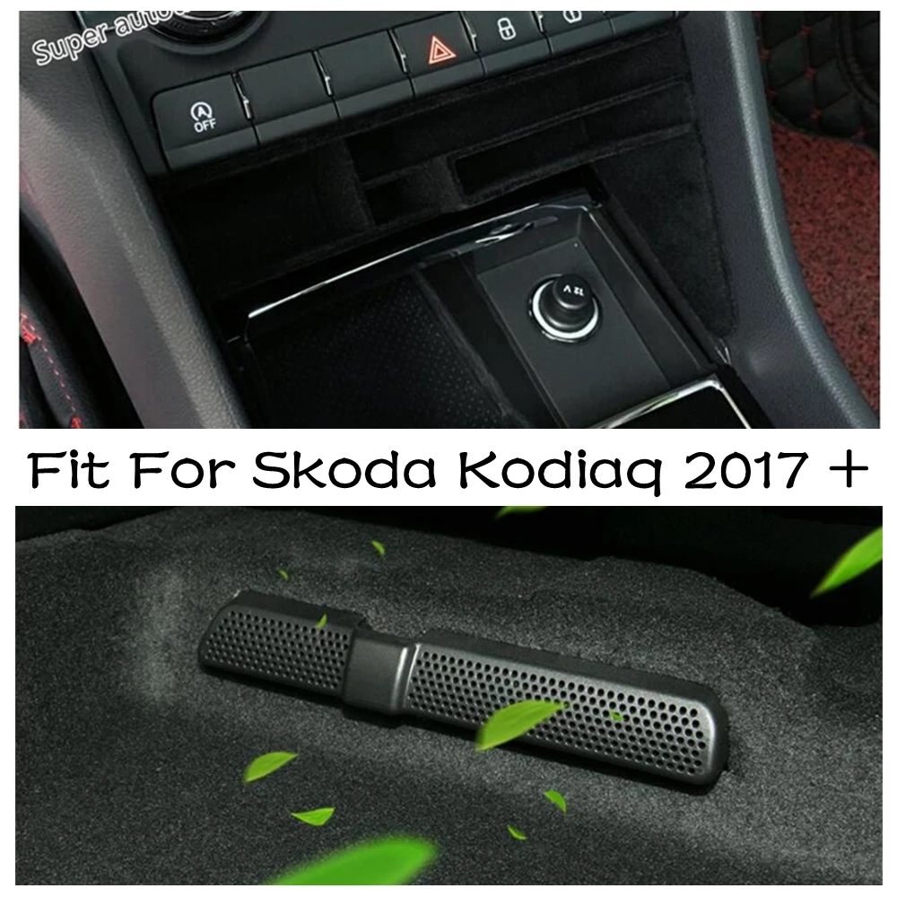 

Central Console Storage Box / Under Seat Floor Air AC Vent Outlet Dust Cover Interior Accessories For Skoda Kodiaq 2017 - 2023