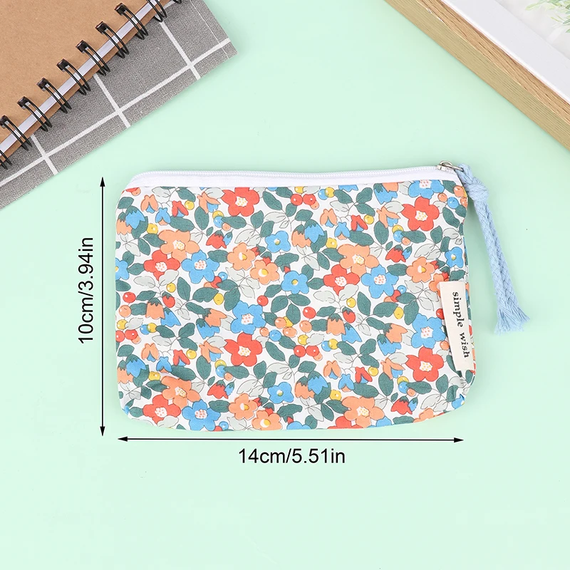 

1Pc Summer Fresh Floral Print Coin Purse Mini Storage Small Cloth Bag Make Up Storage Bag Headphone Bag Travel Cosmetic Pouch