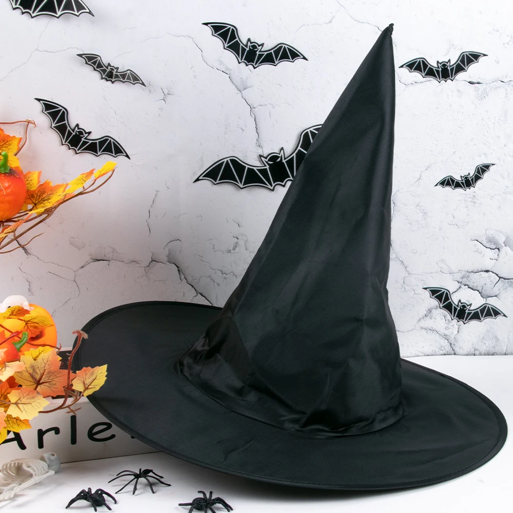 3/5 stücke Halloween Schwarz Hexe Hut Hof im freien garten Hängen Hexe Hut Halloween Party Cosplay Kostüm Requisiten Dekor Zauberer kappe – Detail 3