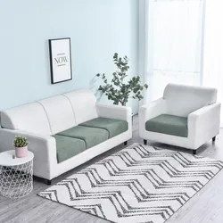 High Elasticity Waffle Sofa Cushion Covers - Easy - to - Install, Universal Decorative Covers - Plus 1 seater (Green)